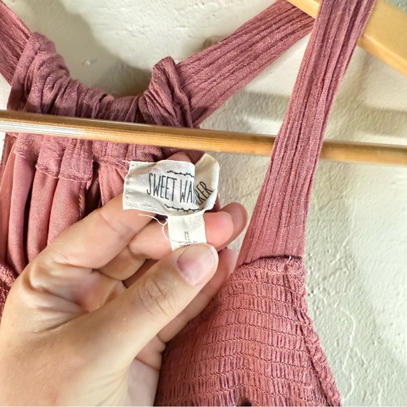 Sweet Wanderer Dusty Pink Tiered Maxi Dress Size Medium - Picture 4 of 6